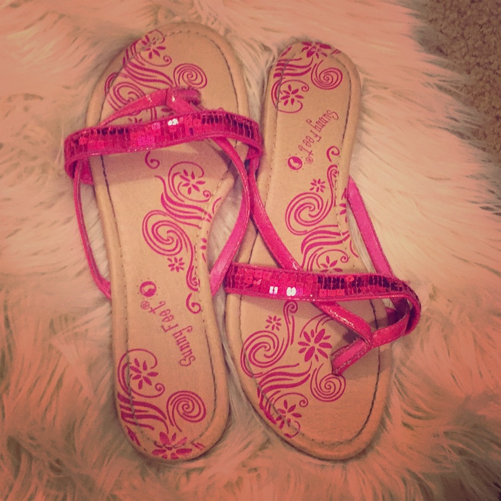 Hot pink boutique sandals